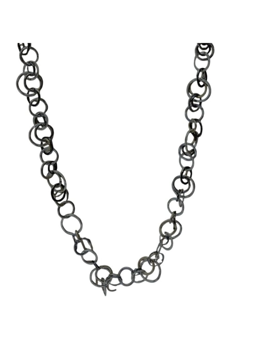 Alfani Chain Necklace Black Silver Gold Tone Multi Circle Link Fashion Jewelry